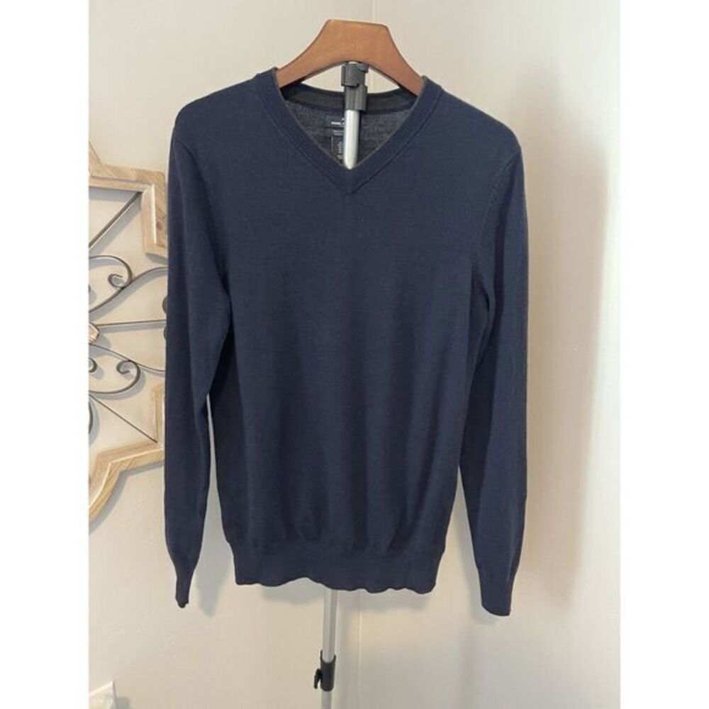 DANIEL HECHTER Paris Men's 100% Extra Fine Merino Wool Navy Sweater Size S